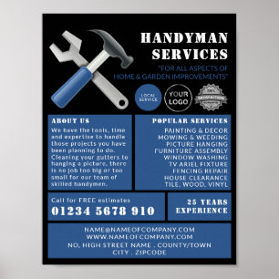 Reparatiegereedschap, Handyman-advertenties Poster
