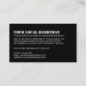Reparatiegereedschap, handyman visitekaartje (Achterkant)