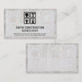 Reparatiepictogrammen | Marmer Betonnen Visitekaar Visitekaartje (Voorkant / Achterkant)