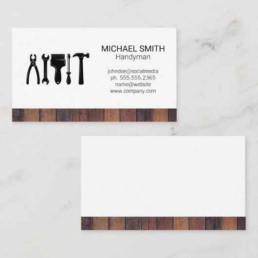 Reparatieprogramma's | Houten planken Visitekaartje (Voorkant / Achterkant)