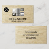 Reparatieprogramma's | Toestellen | Houtkorrels Visitekaartje (Voorkant / Achterkant)