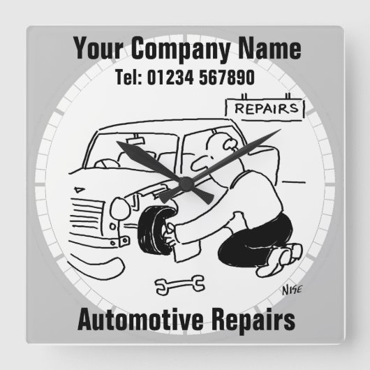 Reparaties aan auto's vierkante klok (Voorkant)