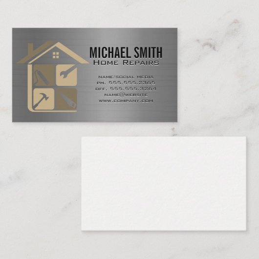 Reparaties aan huis | Renovaties Logo Visitekaartje (Voorkant / Achterkant)