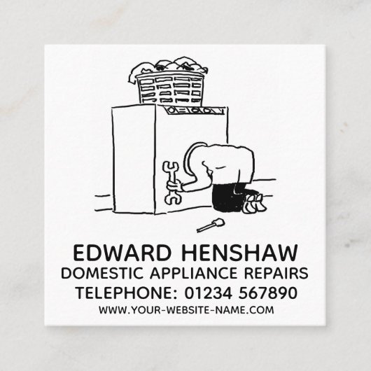 Reparaties en onderhoud van binnenlandse apparaten vierkante visitekaartje (Voorkant)