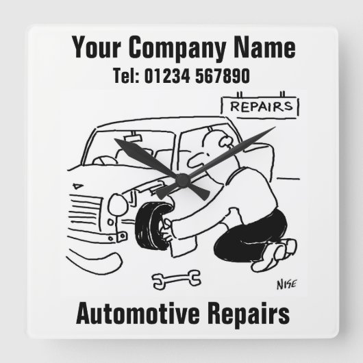 Reparaties voor auto's vierkante klok (Voorkant)