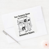 Reparaties voor auto's vierkante sticker (Envelop)