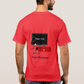 Reparatieservice computertechnicus Rood T-shirt (Achterkant)