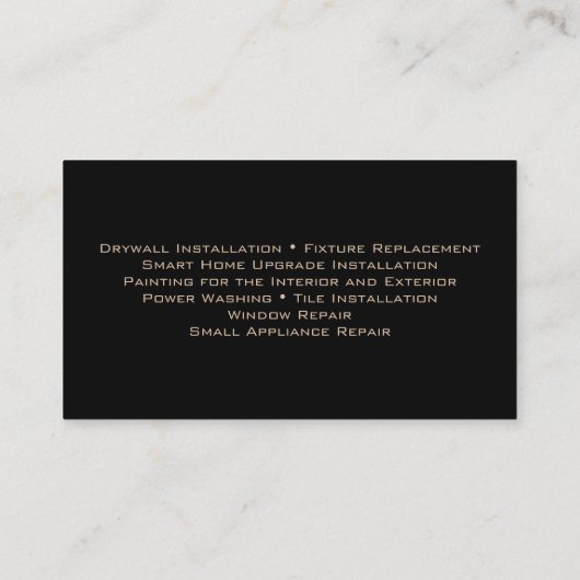 Reparatieservice Handyman Home Improvement Visitekaartje (Achterkant)