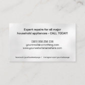 Reparatieservices voor apparaten visitekaartje (Achterkant)