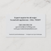 Reparatieservices voor apparaten visitekaartje (Achterkant)