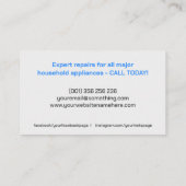 Reparatieservices voor apparaten visitekaartje (Achterkant)