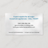 Reparatieservices voor apparaten visitekaartje (Achterkant)