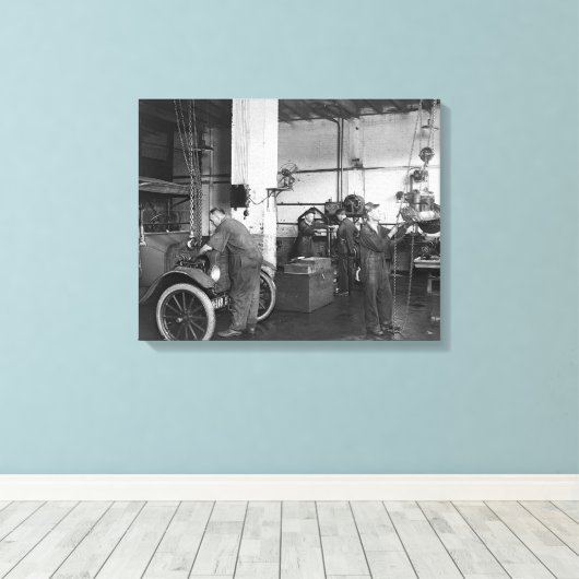 Reparatiewerkplaats, 1919 canvas afdruk (Insitu (Houten vloer))