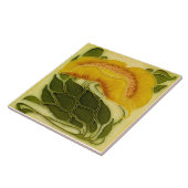 Repareer Antiek Marsden Peach Floral Art Nouveau Tegeltje (Zijkant)