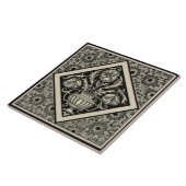 Repareer Antiek Minton Aesthetic Black Transferwar Tegeltje (Zijkant)