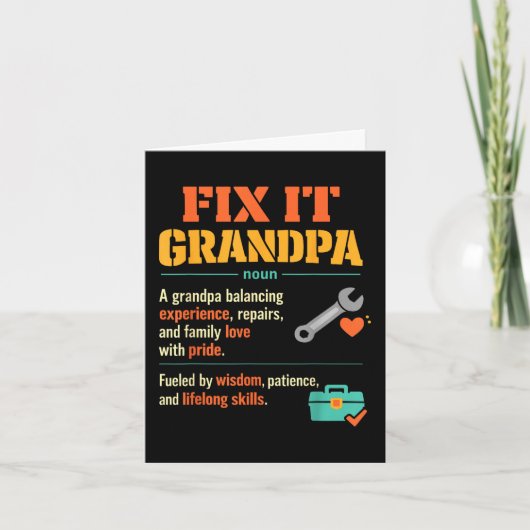 Repareer het Opa Handige reparatietools Definitie Kaart (Voorkant)