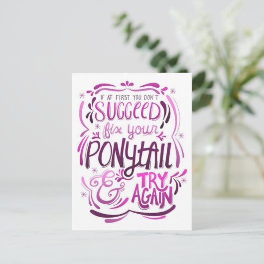 Repareer je paardenstaart en probeer het opnieuw briefkaart (Staand voorkant)