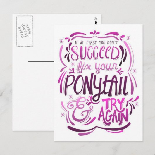 Repareer je paardenstaart en probeer het opnieuw briefkaart (Voorkant / Achterkant)