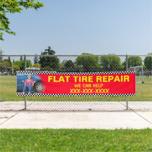 Repareer Lekke Banden Wij Kunnen Hulp Groot Spandoek