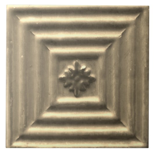 Repareer Portugese franse hulpgoederen Gold Floral Tegeltje (Voorkant)