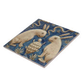 Repareer Spaanse "Animal Rabbit Tortoise Blue Tile Tegeltje (Zijkant)