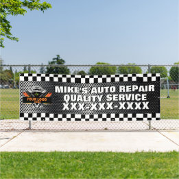 Repareer uw autowerkplaats met uw logoontwerp spandoek