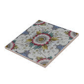 Repareer Victoriaans rode blauwe groene kleur afdr Tegeltje (Zijkant)