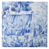 Repareer Victoriaans Zweedse blauwe en witte tegel Tegeltje (Voorkant)