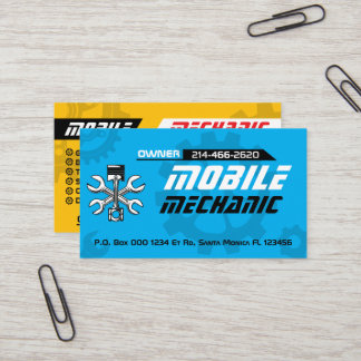 Repareerbare mobiele automechanic autobereikening visitekaartje