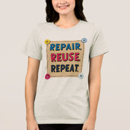 Repareren, hergebruiken, herhalen Tri-Blend shirt