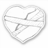Repareren van een gebroken hart schets sticker (Voorkant)