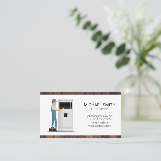 Reparman Fixing AC-eenheid | Handyman Visitekaartje (Staand voorkant)