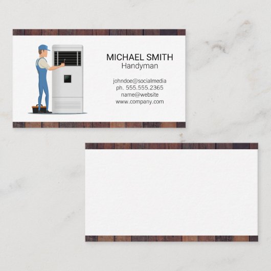 Reparman Fixing AC-eenheid | Handyman Visitekaartje (Voorkant / Achterkant)