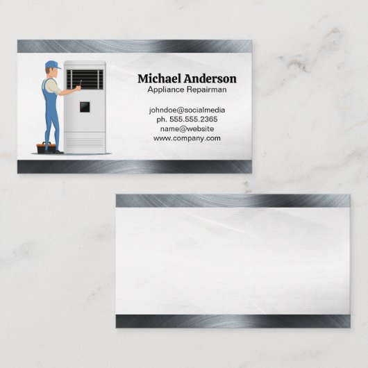 Reparman Fixing AC Unit Appliances Visitekaartje (Voorkant / Achterkant)