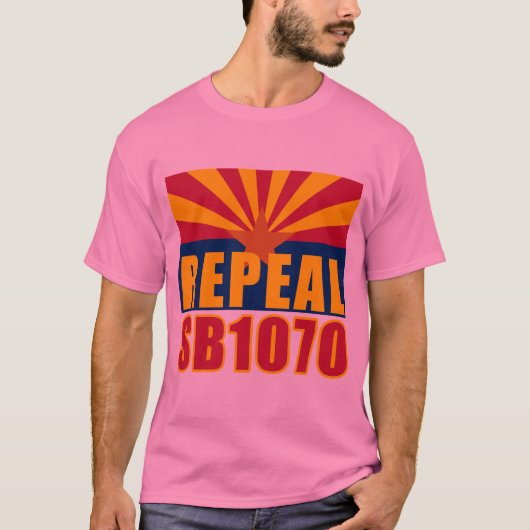 REPEAL SB1070 T-shirts, borstrokken, Buttonnen T-shirt (Voorkant)