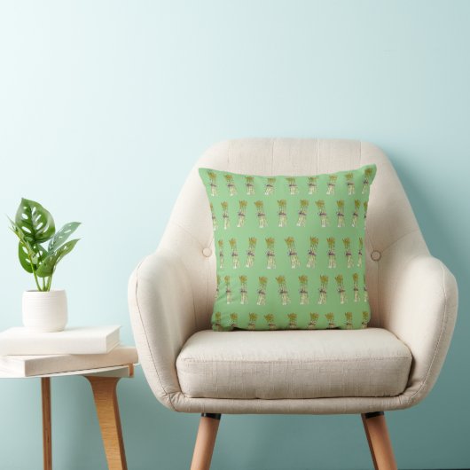 repeating asparagus design on throw cushion kussen (Stoel)