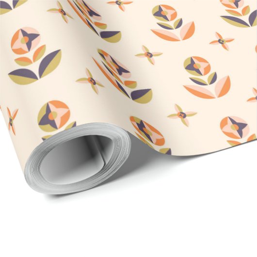 Repeating floral pattern on wrapping paper cadeaupapier (Rol Hoek)