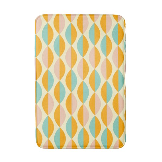 Repeating geometric pattern in beige background badmat (Voorkant Verticaal)