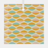 Repeating geometric pattern in beige background glas ornament (Voorkant)