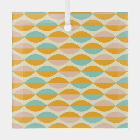 Repeating geometric pattern in beige background glas ornament (Voorkant)
