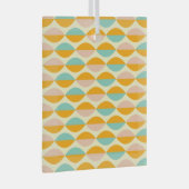 Repeating geometric pattern in beige background glas ornament (Voorkant Rechts)