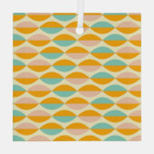 Repeating geometric pattern in beige background glas ornament (Achterkant)