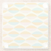 Repeating geometric pattern in beige background glazen onderzetter (Achterkant)
