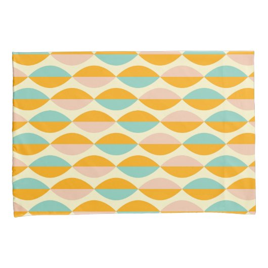 Repeating geometric pattern in beige background kussensloop (Voorkant-Rechts)