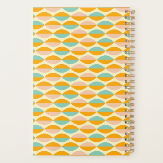 Repeating geometric pattern in beige background planner (Achterkant)