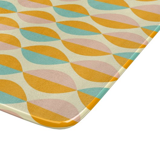 Repeating geometric pattern in beige background snijplank (Hoek)