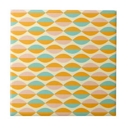 Repeating geometric pattern in beige background tegeltje (Voorkant)