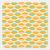 Repeating geometric pattern in beige background vierkante sticker (Voorkant)