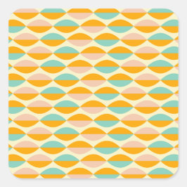 Repeating geometric pattern in beige background vierkante sticker