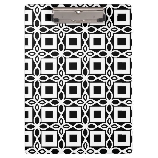 Repeating GEOMETRIC PATTERN in black and white Klembord (Voorkant)